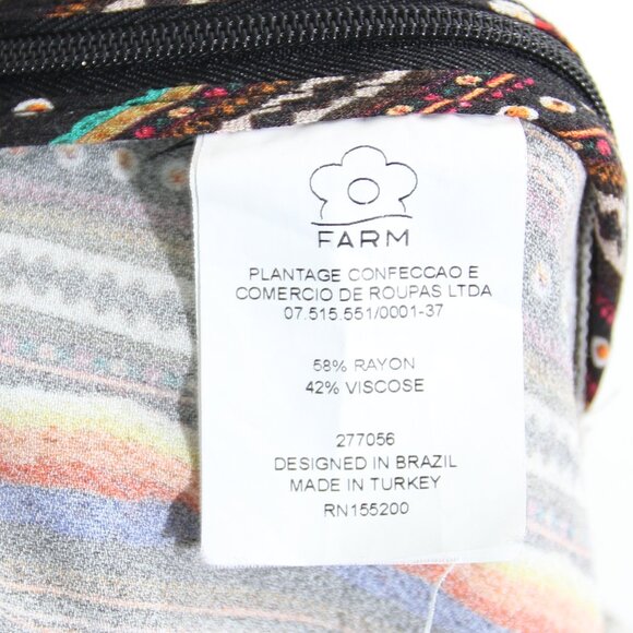 Farm Rio for Anthropologie Satin Wide-Leg Pants Black Stripe Geo Print Size XS - Picture 14 of 14